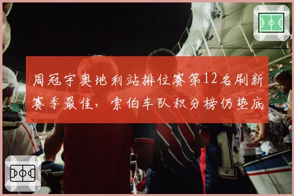 周冠宇奥地利站排位赛第12名刷新赛季最佳，索伯车队积分榜仍垫底